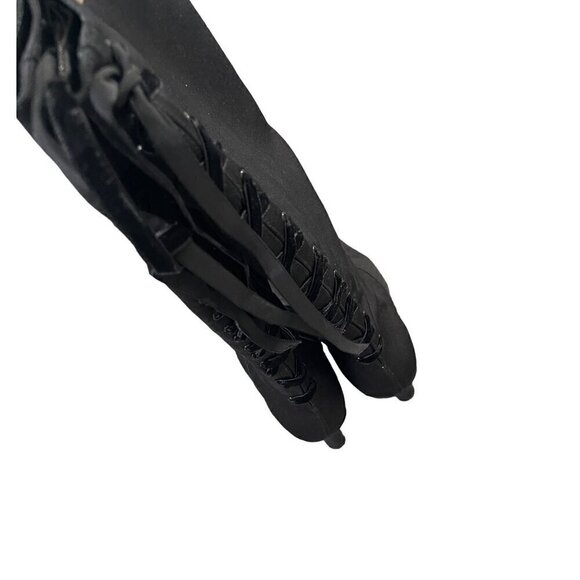 Kenneth  Cole women's boots Black size 8 Satin look  4' heel   velvet ribbon tri - Picture 6 of 13